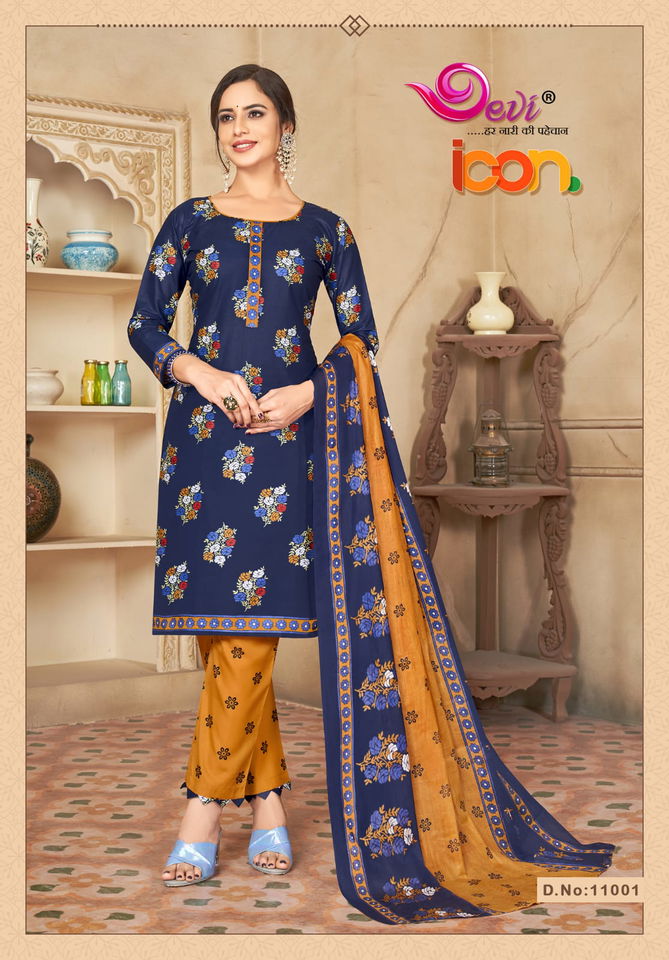 Devi Icon 11 Latest Regular Wear Heavy Printed Cotton Dress Material Collection